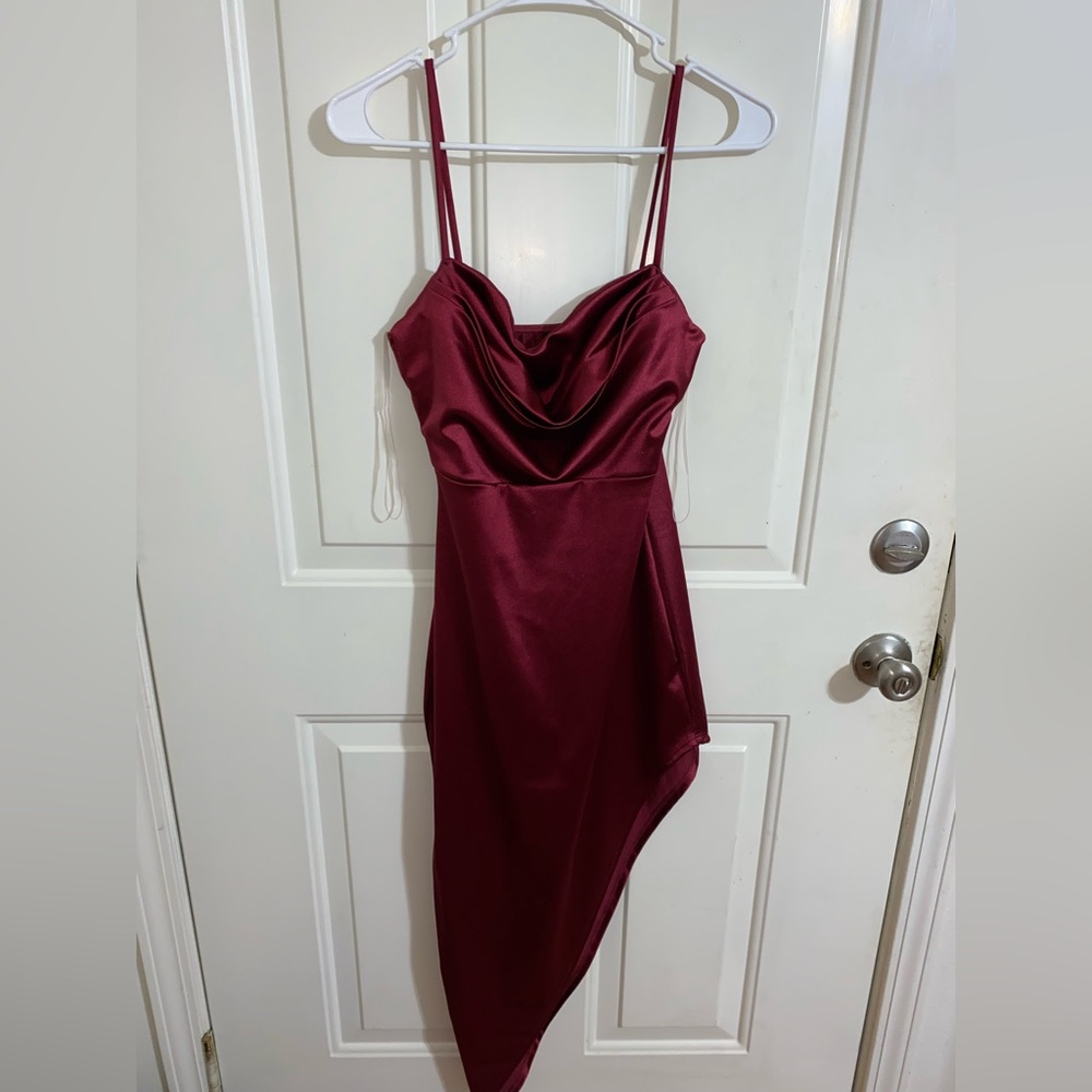 Maroon silk homecoming dress